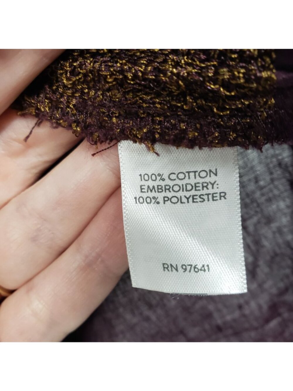Pure Jill J Jill Valley Embroidered Purple Brown Top Fall Colors Boho Textured - Picture 6 of 11
